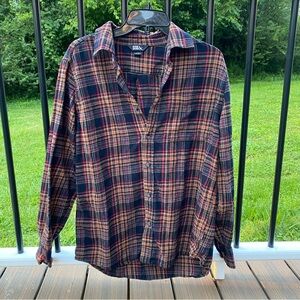 EUC M Eddie Bauer flannel red tan black